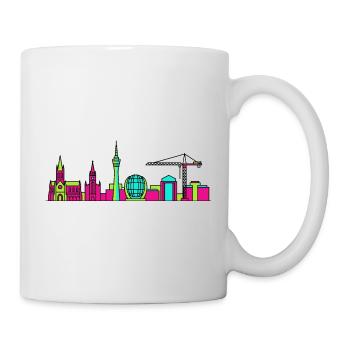 Glasgow City Skyline Clyde Arc Moderne Linienkunst - Tasse - Weiß - Rechts