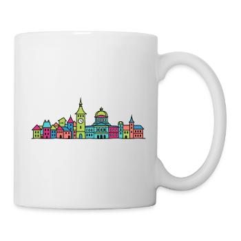 Silhouette urbaine de Berne Zytglogge Art moderne en ligne - Mug blanc - blanc - Droite