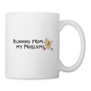 Running from My Problems – Retro Comic Humor - Mug - white - Right