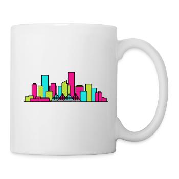 Dessin de lignes de la vallée de la rivière Skyline de la ville d’Edmonton - Mug blanc - blanc - Droite