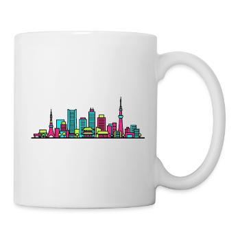 Tokyo City Skyline Skytree Tower Moderne Kunst - Tasse - Weiß - Rechts