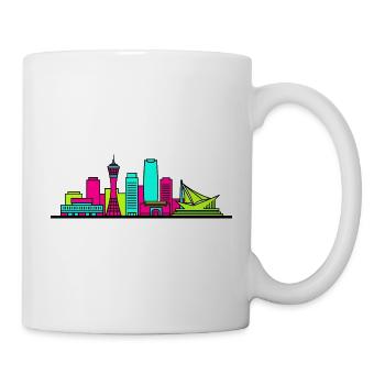 Tour du port skyline de la ville de Kobe Art moderne en lignes - Mug blanc - blanc - Droite