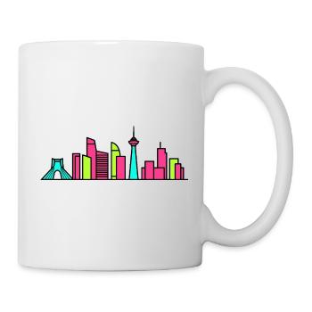 Teheraner Stadtsilhouette Azadi-Turm Moderne Kunst - Tasse - Weiß - Rechts