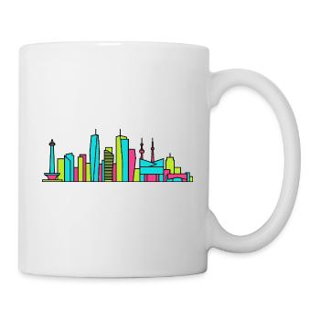 Jakarta City Skyline Monas Monument Modern Art - Mug - white - Right