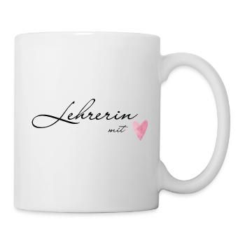 Teacher with heart - gift idea for teachers - Mug - white - Right