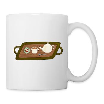 Teezeit-Tablett-Illustration - Tasse - Weiß - Rechts