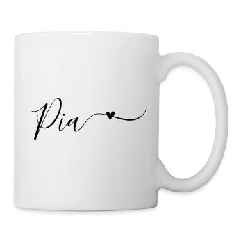 Pia Prénom Décoratif - Mug blanc - blanc - Droite