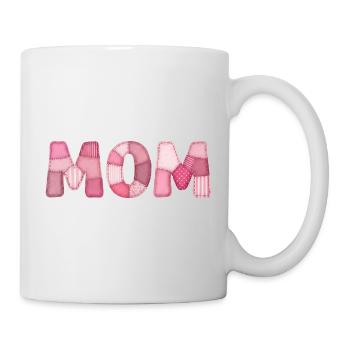 Mom Rosa Patchwork Mutter Motiv - Tasse - Weiß - Rechts