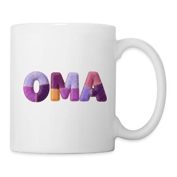 Oma Patchwork Buchstaben Top Trend - Tasse - Weiß - Rechts
