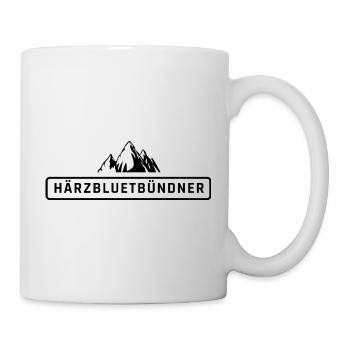 Härzbluetbündner, Stolzer Bündner aus Graubünden - Tasse - Weiß - Rechts