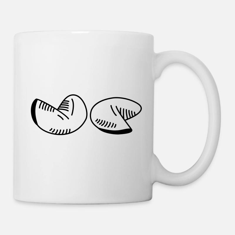 Fortune cookie motif – wisdom & humor united! - Mug - white