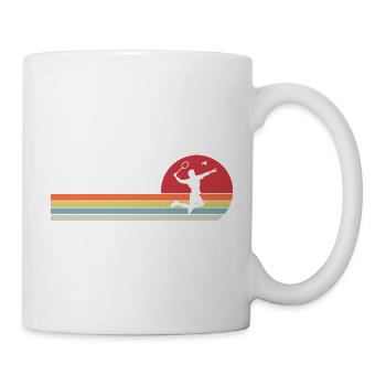 retro badminton  - Mug blanc - blanc - Droite
