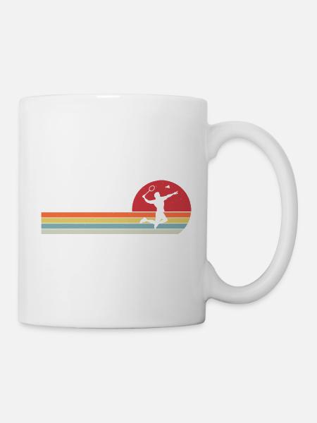 Retro-Badminton - Tasse - Weiß