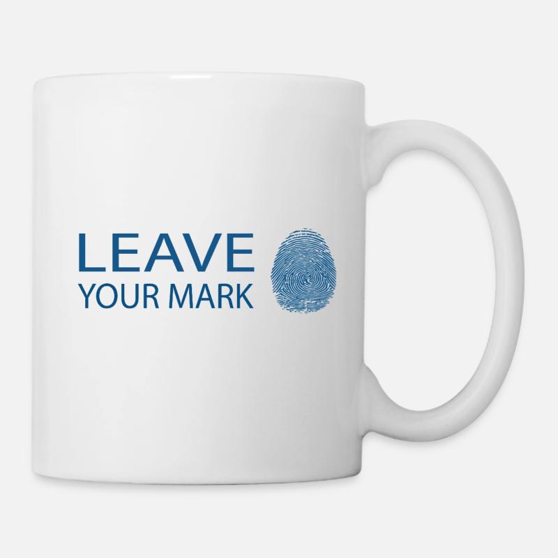 Royal Blue Fingerprint Design – Leave Your Mark - Mug - white