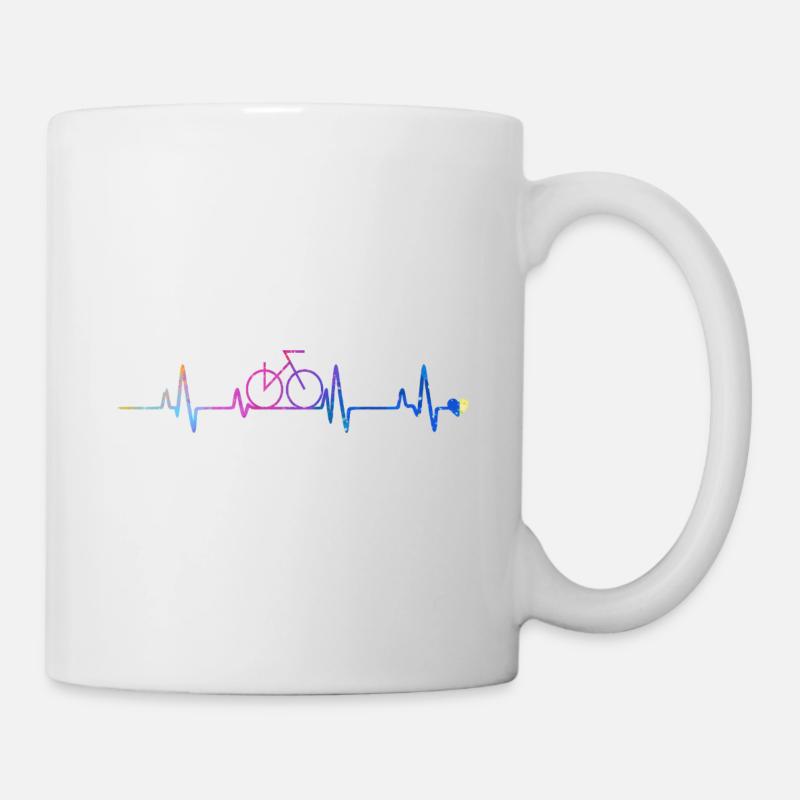 Gradient du cœur du vélo - Mug blanc - blanc