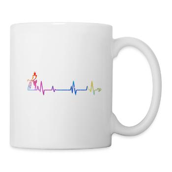 Regenbogen Puls Silhouette - Tasse - Weiß - Rechts