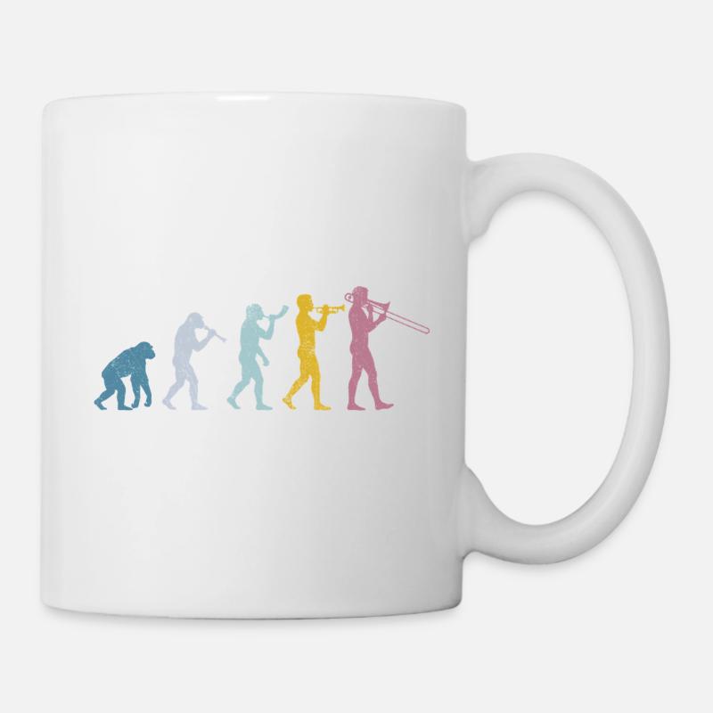 Évolution du trombone - Mug blanc - blanc
