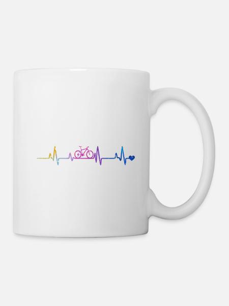 Herzschlag Radfahrer Gradient - Tasse - Weiß