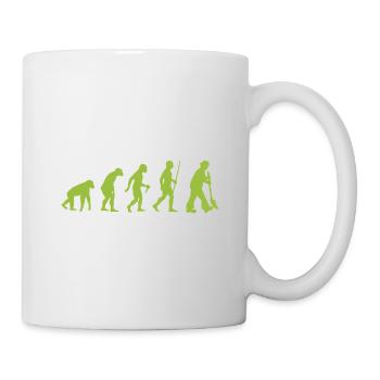 Évolution - de l’homme préhistorique à l’amoureux des jardins - Mug blanc - blanc - Droite
