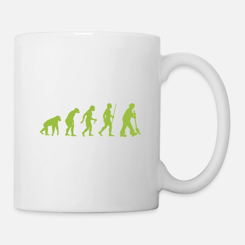Evolution - vom Urmensch zum Gartenfreund - Tasse - Weiß