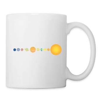 Sonnensystem Planeten Reihe Minimalistisch - Tasse - Weiß - Rechts