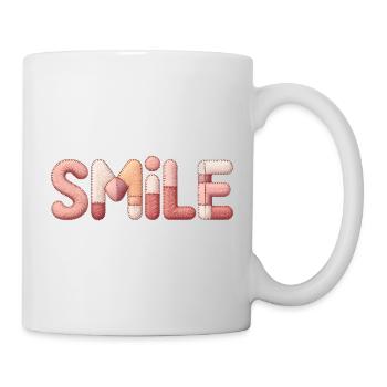 Design de sourire créatif patchwork pour une femme positive - Mug blanc - blanc - Droite
