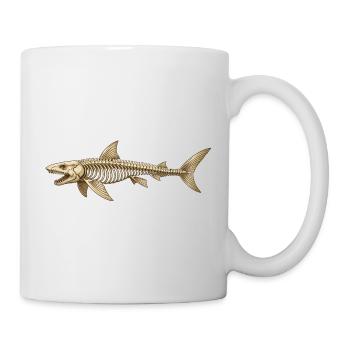 Angler Hai Skelett Fossil Ozean Motiv  - Tasse - Weiß - Rechts