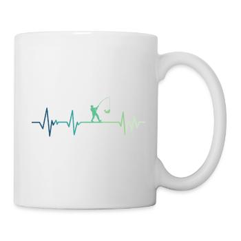 Fischerherzschlag-Angeln - Tasse - Weiß - Rechts