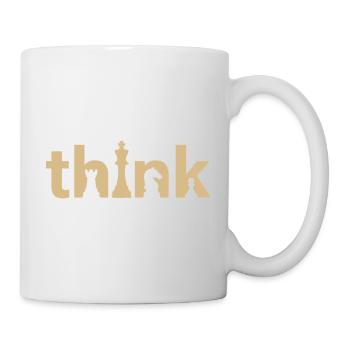 Think Chess Design – Minimal Strategy Shirt - Tasse - Weiß - Rechts