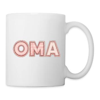 Oma Retro Schriftzug Geschenk Idee Patchwork - Tasse - Weiß - Rechts