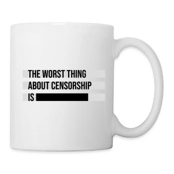 Le pire dans la censure, c’est l’ironie amusante - Mug blanc - blanc - Droite