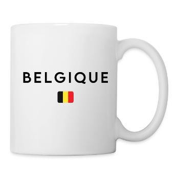 Belgische Flagge, elegantes minimalistisches Design - Tasse - Weiß - Rechts