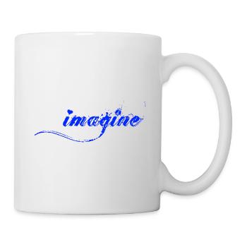 Imagine there is Peace and Love, Schrift - Mug - white - Right