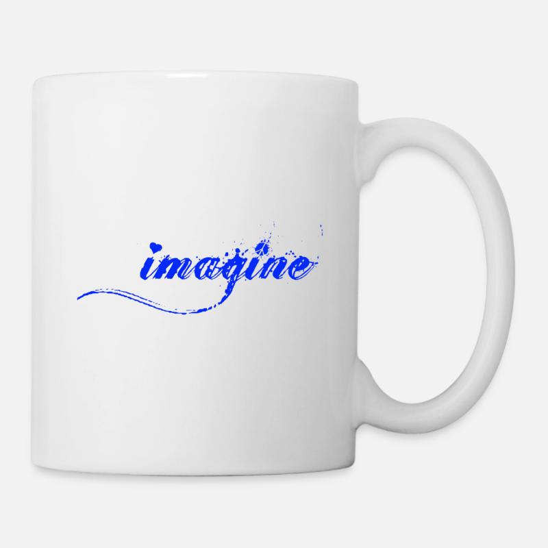 Imaginez qu’il y ait Paix et Amour, Schrift - Mug blanc - blanc