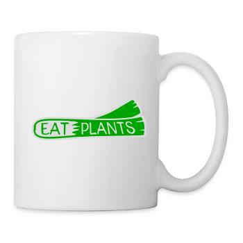 Sigle végétarien végan drôle de Eat Plants - Mug blanc - blanc - Droite