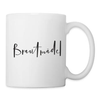 Brautmädel – Lustiges Hochzeits-Textdesign - Tasse - Weiß - Rechts