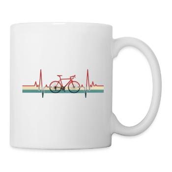 Radfahren, Herzschlag, Radfahren, Liebe Radfahren, Radfahren - Tasse - Weiß - Rechts