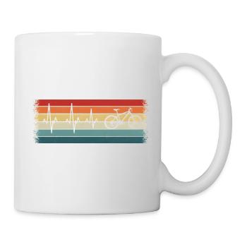 Retro Cycling Heartbeat Cycling MTB - Mug - white - Right