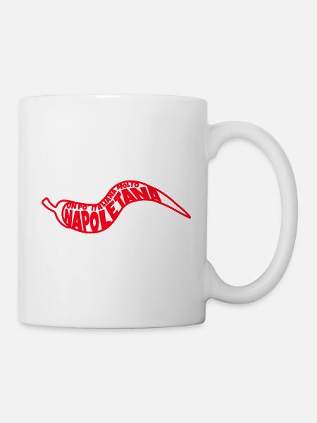 Napoli Pepper Typo-Art - Tasse - Weiß