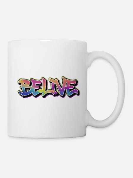 GLAUB GRAFFITI-Regenbogen - Tasse - Weiß