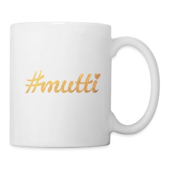Hashtag Mom Mother's Day Gold Heart Mom Mommy Luxury - Mug - white - Right
