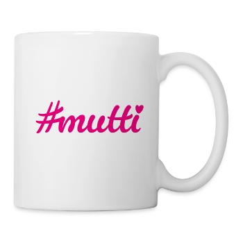 Mutti Muttertag Mami # Hashtag Herz coole Quotes - Tasse - Weiß - Rechts