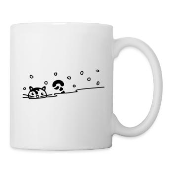Cute cat in the snow - Mug - white - Right