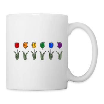 Tulips in LGBTQ Pride Color Variety Floral Design - Mug - white - Right