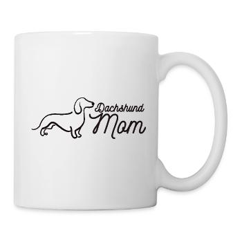 Dachshund Mom Script Logo Lineart Dackel - Tasse - Weiß - Rechts