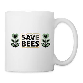 Save Bees Bees Flowers Conservation Beekeeper - Mug - white - Right