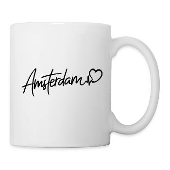 Amsterdam Herzschlag Herz - Tasse - Weiß - Rechts
