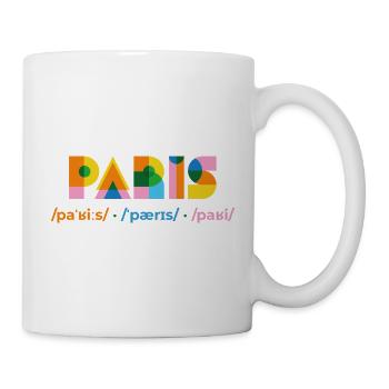 Geometrisches Paris Farbspiel - Tasse - Weiß - Rechts