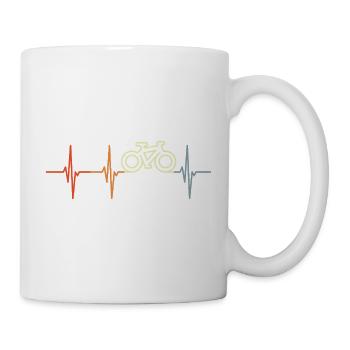 Vintage Radfahrer Herzschlag - Tasse - Weiß - Rechts