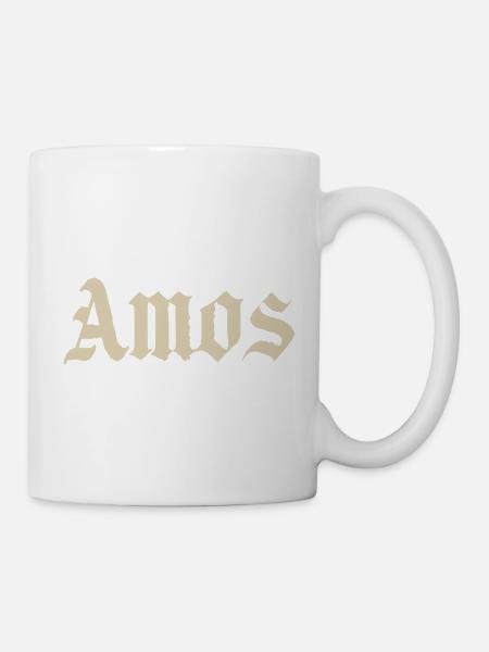 Amos Gothic Schriftzug - Tasse - Weiß